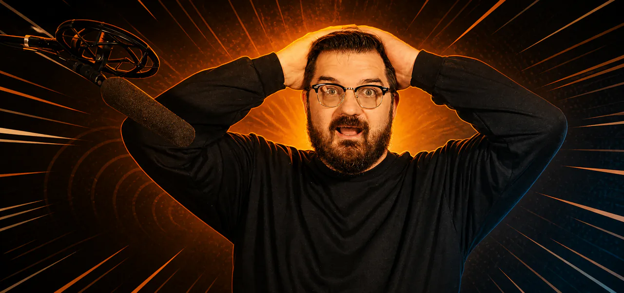 Glenn with his hands on his head, bashfully overwhelmed by praise
